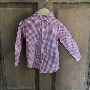 Janie and Jack Red Plaid Button Down Shirt